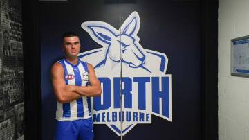 Colby McKercher ahead of his debut earlier this year. Picture by North Melbourne