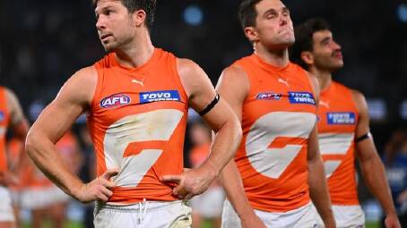 Toby Greene and his GWS team will be seeking a turnaround against the Western Bulldogs on Saturday. (Morgan Hancock/AAP PHOTOS)