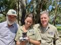  Trowunna Wildlife Sanctuary Owner Androo Kelly with Trowunna manager conservation programs Emily Dowling and WWF rewildling program manager Rob Brewster. Picture supplied 