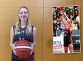 Josie Pinkerton in her UTAS women's jersey and while playing for Launceston Tornadoes this season (insert). Pictures by Brian Allen, supplied by Launceston Tornadoes 